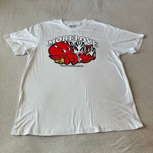 Massive Action More Love Lonely Hearts Club Devil Graphic T-Shirt Mens XL White